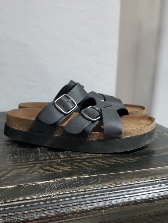 Cliffs by WHITE MOUNTAIN Shoes - Cliffs by WHITE MOUNTAIN Black Dual Buckle Slide Sandals Earthy Boho Timeless